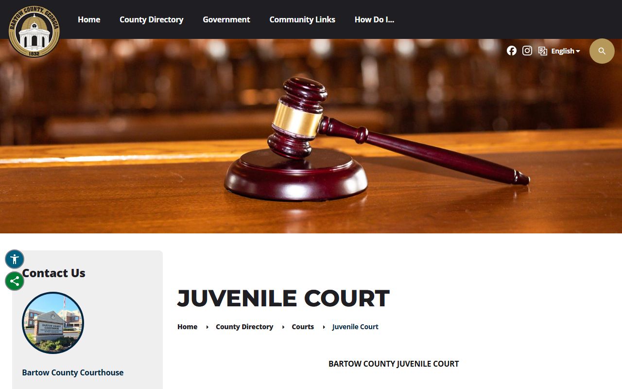 Bartow County court dockets juvenile court contact page