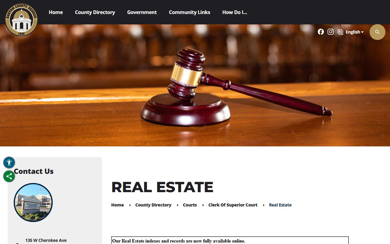 Bartow County court records real estate search fields