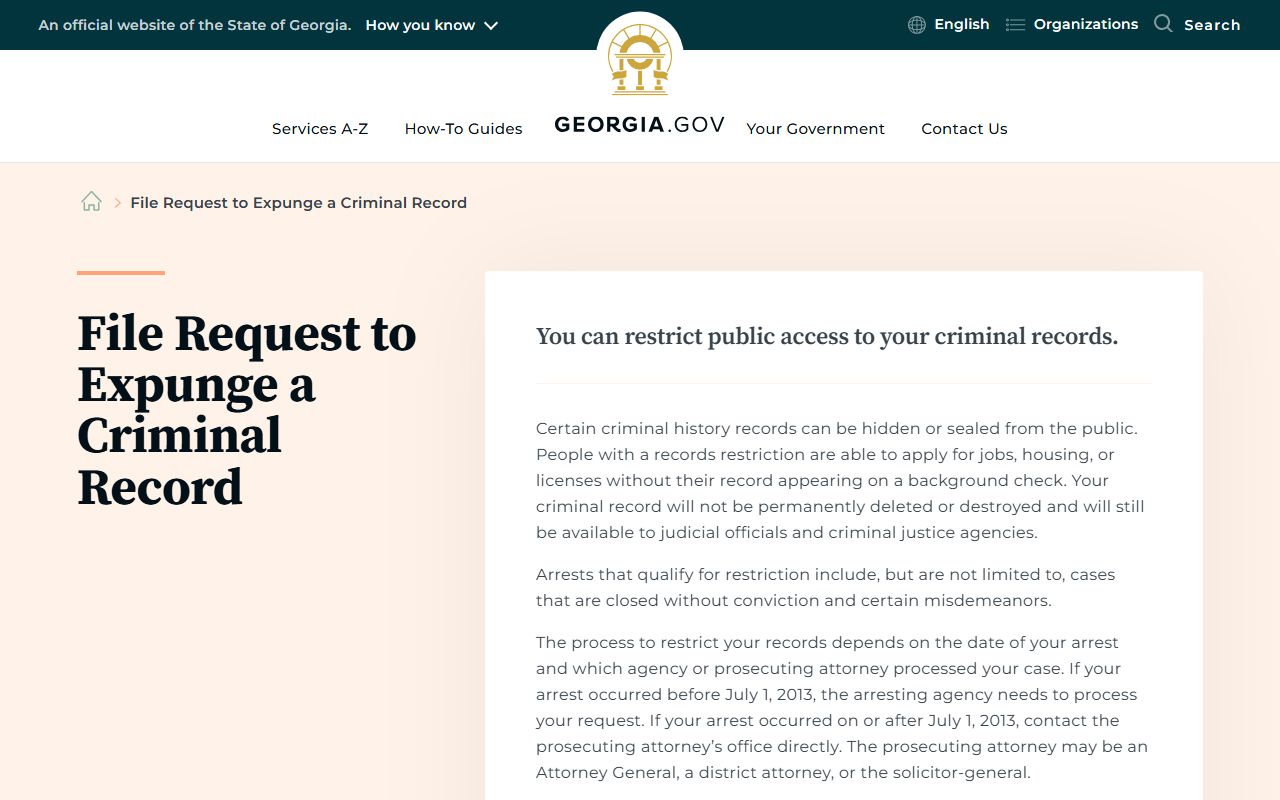 Bartow County criminal court records Georgia record restriction guide