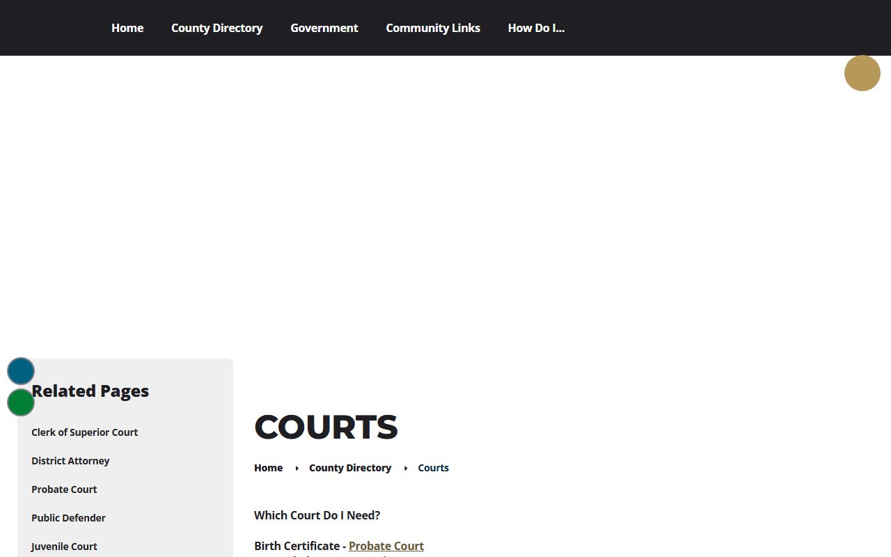 Bartow County court records court directory routing page