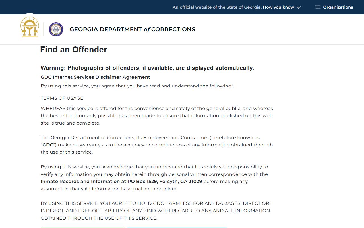 Bartow County inmate records Georgia Department of Corrections offender search
