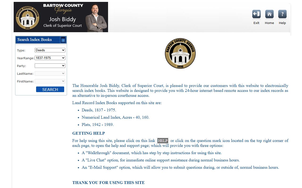 Bartow County probate records Kofile index book search