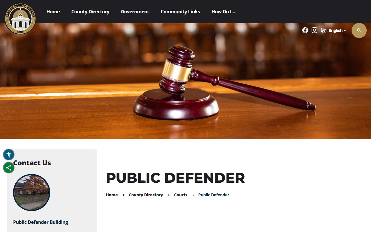Bartow County Superior Court Public Defender office limits