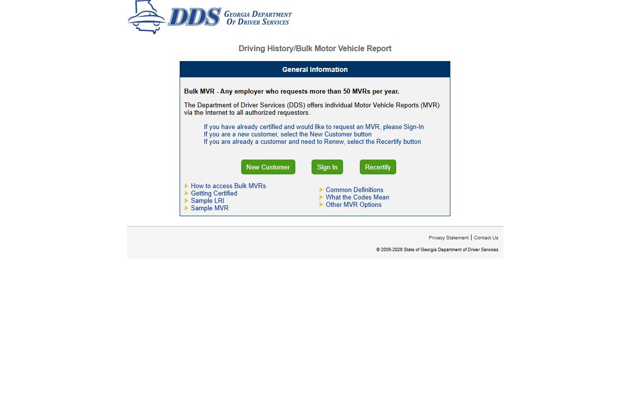 Bartow County traffic court records Georgia DDS online MVR portal